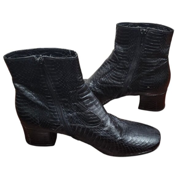 Gianni Barbato archive rare Python Leather black ankle boots shoes Size: EU 39.5 - Picture 9 of 12